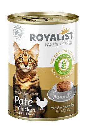 03414 ROYALIST KEDİ TAVUKLU PATE KONSERVE 400 GR 12 Lİ
