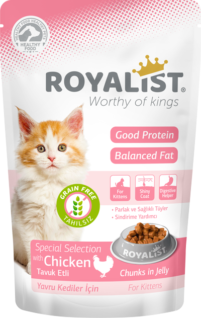 03373 ROYALIST TAVUKLU YAVRU KEDİ KONSERVE KİTTEN POUCH 85 GR